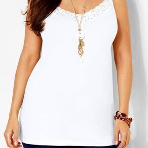 Catherines White Suprema Camisole /w Lace- 4X-NWT
